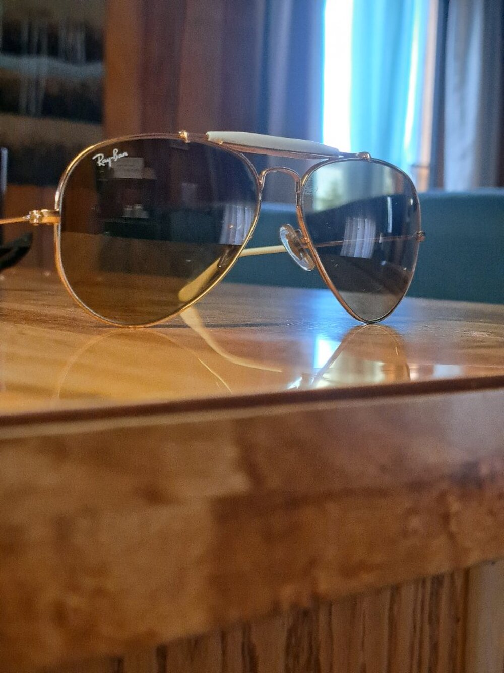 Authentic Ray-Ban Outdoorsman II Rainbow RB 3407 001/3K Gold Aviator Sunglasses